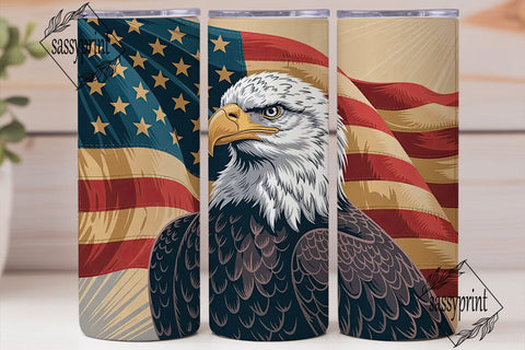 Patriotic Eagle 20oz Tumbler Wrap Sublimation sassyprint 