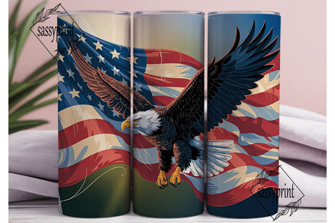 Patriotic Eagle 20oz Tumbler Wrap Sublimation sassyprint 