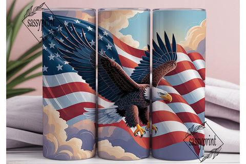 Patriotic Eagle 20oz Tumbler Wrap Sublimation sassyprint 