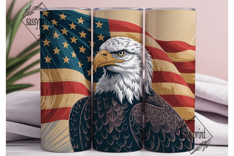 Patriotic Eagle 20oz Tumbler Wrap Sublimation sassyprint 