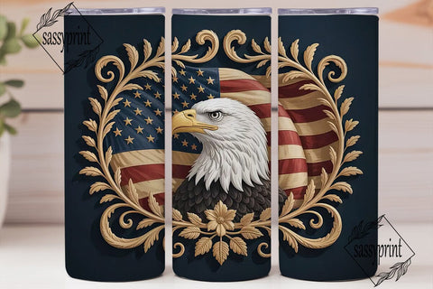 Patriotic Eagle 20oz Tumbler Wrap Sublimation sassyprint 