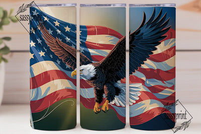 Patriotic Eagle 20oz Tumbler Wrap Sublimation sassyprint 