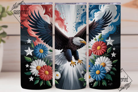 Patriotic Eagle 20oz Tumbler Wrap Sublimation sassyprint 