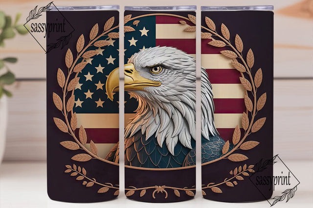 Patriotic Eagle 20oz Tumbler Wrap Sublimation sassyprint 