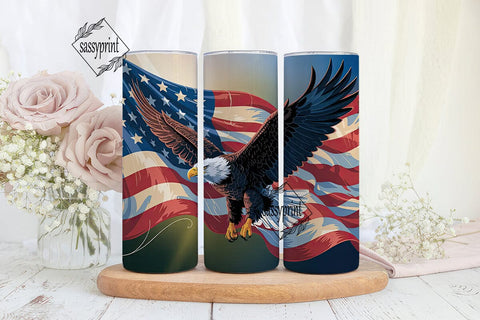 Patriotic Eagle 20oz Tumbler Wrap Sublimation sassyprint 
