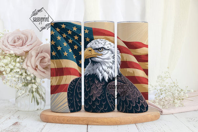 Patriotic Eagle 20oz Tumbler Wrap Sublimation sassyprint 