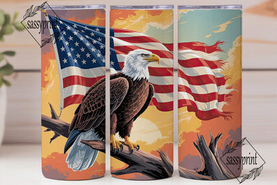 Patriotic Eagle 20oz Tumbler Wrap Sublimation sassyprint 
