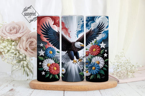 Patriotic Eagle 20oz Tumbler Wrap Sublimation sassyprint 