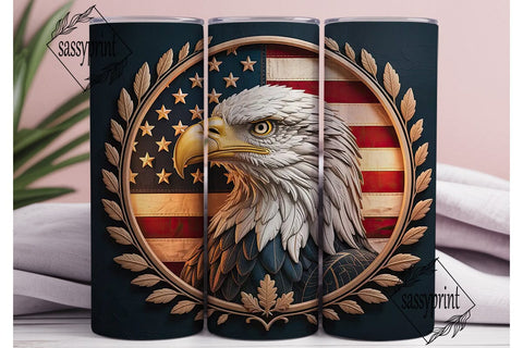 Patriotic Eagle 20oz Tumbler Wrap Sublimation sassyprint 