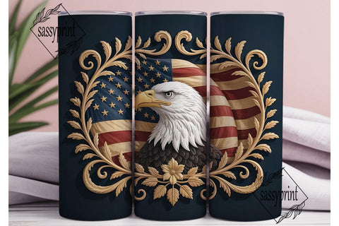 Patriotic Eagle 20oz Tumbler Wrap Sublimation sassyprint 