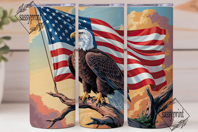 Patriotic Eagle 20oz Tumbler Wrap Sublimation sassyprint 