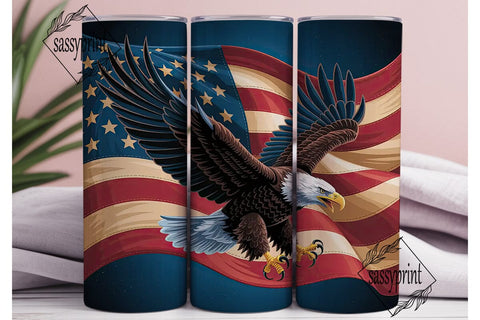 Patriotic Eagle 20oz Tumbler Wrap Sublimation sassyprint 
