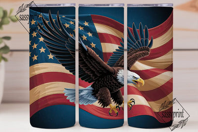 Patriotic Eagle 20oz Tumbler Wrap Sublimation sassyprint 