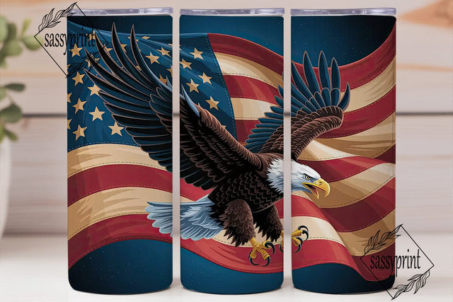 Patriotic Eagle 20oz Tumbler Wrap Sublimation sassyprint 
