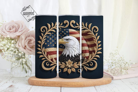 Patriotic Eagle 20oz Tumbler Wrap Sublimation sassyprint 