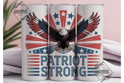 Patriotic Eagle 20oz Tumbler Wrap Sublimation sassyprint 