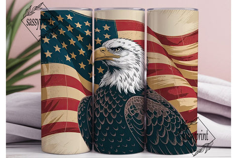 Patriotic Eagle 20oz Tumbler Wrap Sublimation sassyprint 