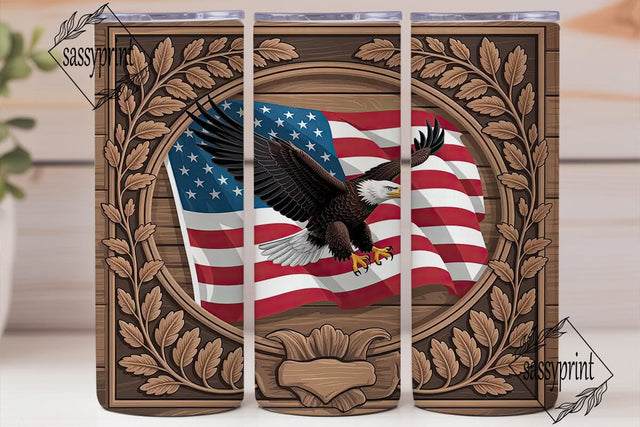 Patriotic Eagle 20oz Tumbler Wrap Sublimation sassyprint 