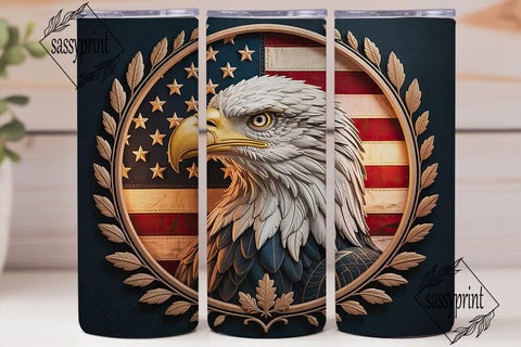 Patriotic Eagle 20oz Tumbler Wrap Sublimation sassyprint 