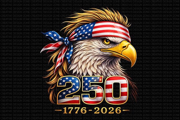 Patriotic Eagle 250 Anniversary PNG | American Pride Shirt Design SVG BillahCrafts 