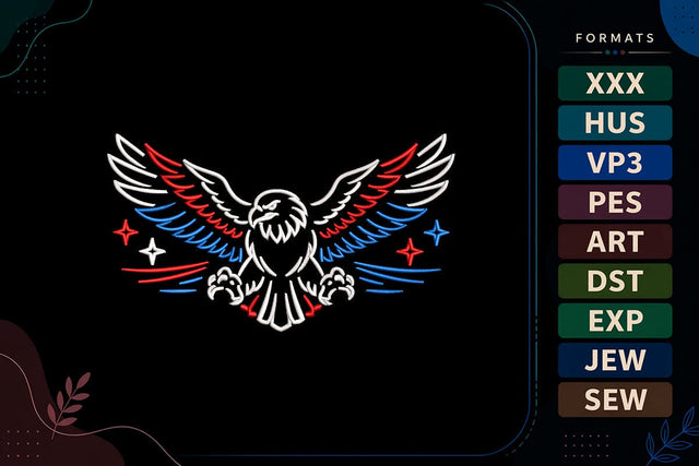 Patriotic Eagle 4th of July Embroidery Design Embroidery/Applique DESIGNS sg embroidery 