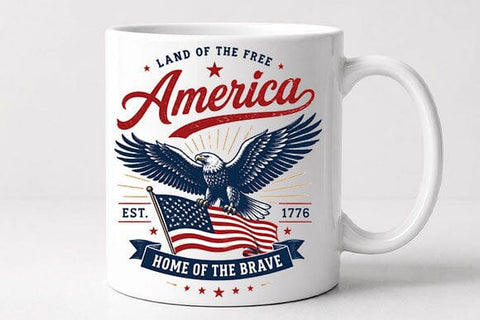 Patriotic Eagle American Flag PNG USA Pride Sublimation Design SVG BillahCrafts 