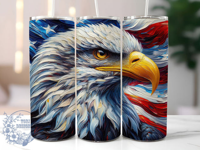 Patriotic Eagle Design 20oz Tumbler, USA Flag Wrap, Sublimation Gift, Patriotic Mug, 20oz Tumbler Design, Eagle Graphic, American Pride Theme Sublimation ToriDesigns 