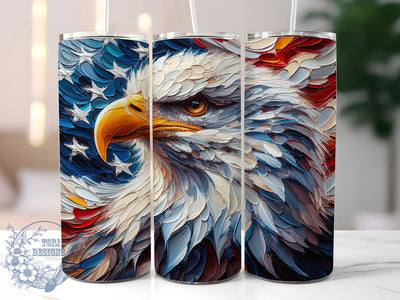 Patriotic Eagle Design 20oz Tumbler, USA Flag Wrap, Sublimation Gift, Patriotic Mug, 20oz Tumbler Design, Eagle Graphic, American Pride Theme Sublimation ToriDesigns 
