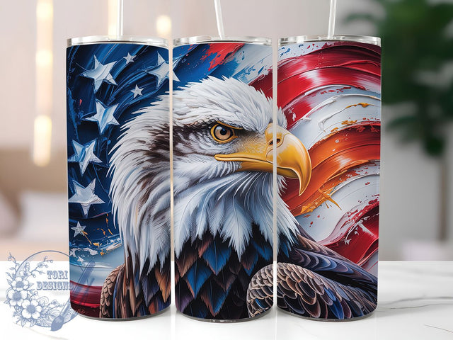 Patriotic Eagle Design 20oz Tumbler, USA Flag Wrap, Sublimation Gift, Patriotic Mug, 20oz Tumbler Design, Eagle Graphic, American Pride Theme Sublimation ToriDesigns 