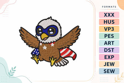 Patriotic Eagle Embroidery Design - Cute American Eagle Embroidery/Applique DESIGNS sg embroidery 