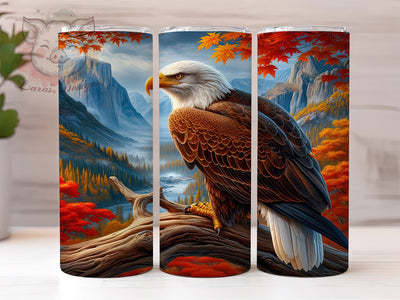 Patriotic Eagle Fall Tumbler Wrap, Fall Tumbler Png, 20oz Skinny Tumbler, Sublimation Download, Patriotic Fall Tumbler, Men's Tumbler Design, Wildlife Tumbler Png Sublimation Lara' s Designs 
