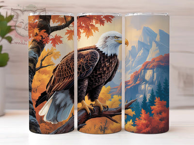 Patriotic Eagle Fall Tumbler Wrap, Fall Tumbler Png, 20oz Skinny Tumbler, Sublimation Download, Patriotic Fall Tumbler, Men's Tumbler Design, Wildlife Tumbler Png Sublimation Lara' s Designs 