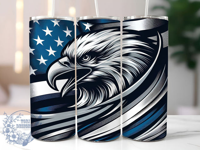 Patriotic Eagle Flag 4th of July Tumbler, Eagle Flag Sublimation Design, Patriotic Skinny Tumbler Wrap, American Flag Drinkware, Independence Day Sublimation, USA Pride Tumbler Wrap, Freedom Eagle Design Sublimation ToriDesigns 
