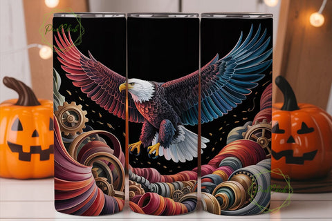 Patriotic Eagle Flight 20oz Tumbler Wrap Sublimation PixelChick 