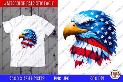 Patriotic Eagle Head PNG, 4th of July Sublimation PNG Sublimation Digital Craftyfox 