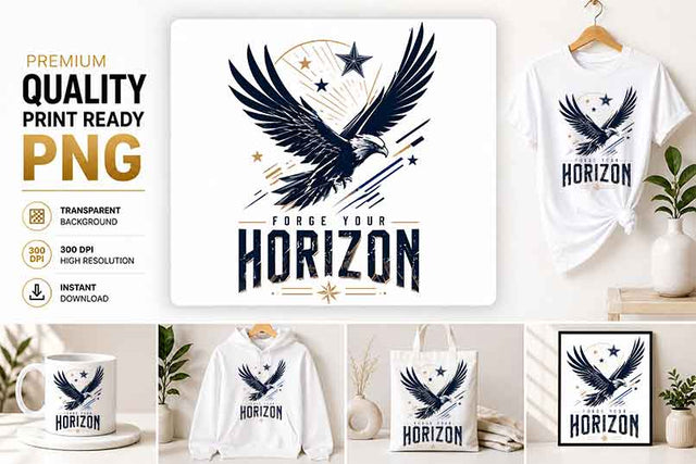 Patriotic Eagle Horizon PNG | Freedom Eagle Sublimation Design SVG BillahCrafts 