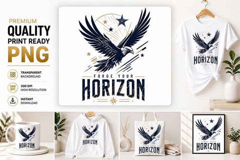 Patriotic Eagle Horizon PNG | Freedom Eagle Sublimation Design SVG BillahCrafts 