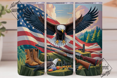 Patriotic Eagle Hunting Tumbler Wrap Sublimation sassyprint 