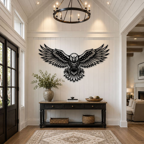 Patriotic Eagle Metal Wall Art SVG | American Flag Eagle Dxf Png Eps | Plasma Cut File | CNC Laser Cut Design | USA Outdoor Decor SVG HappyDesignStudio 