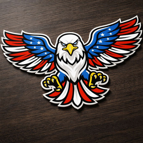 Patriotic Eagle Multilayer SVG, 3D Layered Eagle Cut File, USA Flag Eagle SVG for Laser Cut & Cricut, Cnc, Eagle Dxf SVG HappyDesignStudio 