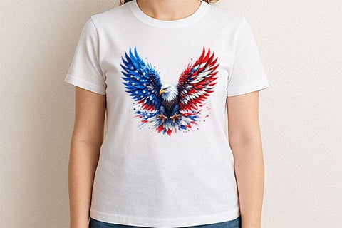 Patriotic Eagle PNG American Flag Bald Eagle Sublimation Design SVG BillahCrafts 