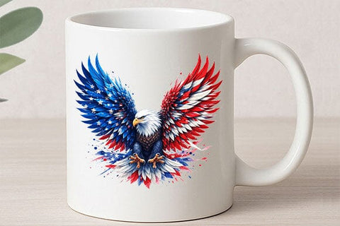 Patriotic Eagle PNG American Flag Bald Eagle Sublimation Design SVG BillahCrafts 