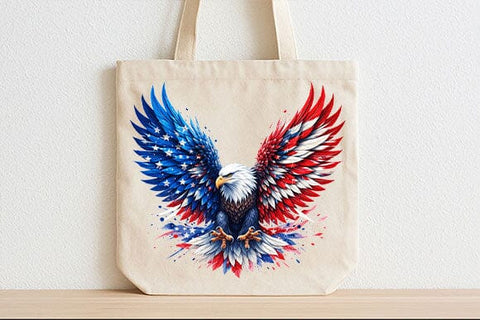 Patriotic Eagle PNG American Flag Bald Eagle Sublimation Design SVG BillahCrafts 