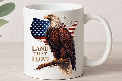 Patriotic Eagle PNG American Flag Bald Eagle Sublimation SVG BillahCrafts 