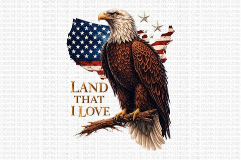 Patriotic Eagle PNG American Flag Bald Eagle Sublimation SVG BillahCrafts 