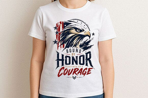 Patriotic Eagle PNG Bound By Honor Defined By Courage Sublimation Design SVG BillahCrafts 