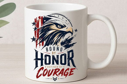 Patriotic Eagle PNG Bound By Honor Defined By Courage Sublimation Design SVG BillahCrafts 