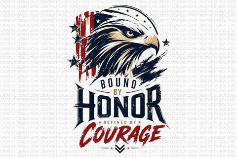 Patriotic Eagle PNG Bound By Honor Defined By Courage Sublimation Design SVG BillahCrafts 