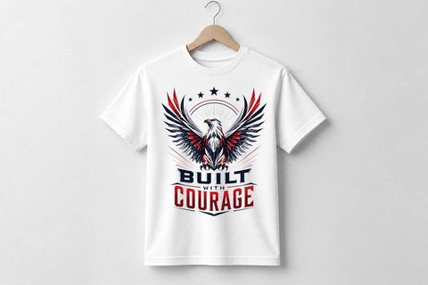 Patriotic Eagle PNG Built With Courage Sublimation Design SVG BillahCrafts 