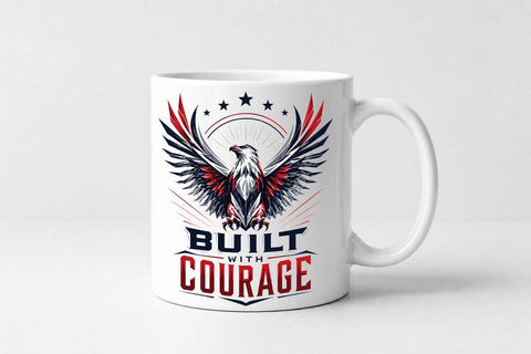 Patriotic Eagle PNG Built With Courage Sublimation Design SVG BillahCrafts 